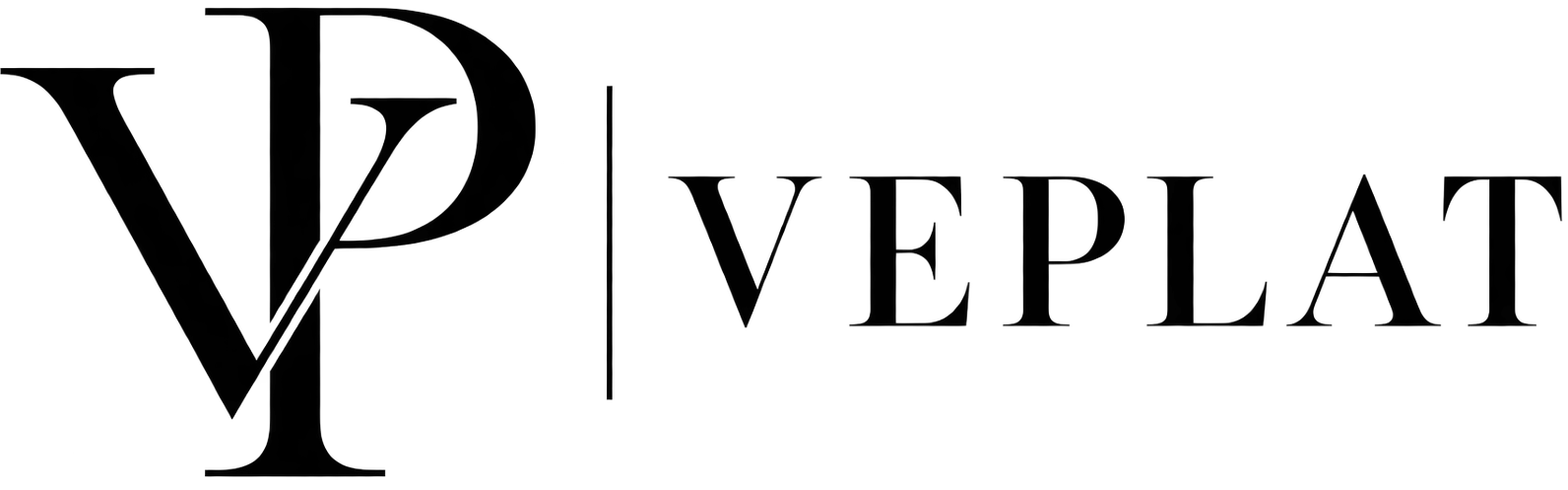 veplat vp monogram logo — champagne gold & black